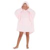 18C948: Kids Plain Over Sized Plush Hoodie- Pink (One Size - 7-13 Years)